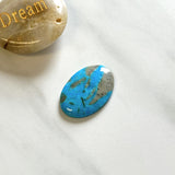 Large Sky Blue Oval Ithaca Peak Turquoise Background