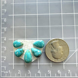 Small Sky Blue Teardrop Fox Turquoise, Set of 5 Dimensions