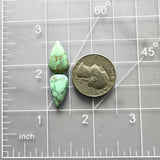 Small Mint Green Teardrop Crescent Lake Variscite, Set of 2 Dimensions