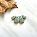 Medium Deep Green Teardrop Royston Turquoise, Set of 4 Background