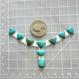 Small Sky Blue Mixed Royston Turquoise, Set of 9 Dimensions
