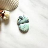 Medium Faint Green Half Moon Crescent Lake Variscite, Set of 2 Background