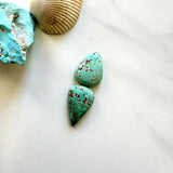 Small Sea Green Teardrop Namtso Lake Turquoise, Set of 2 Background