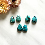 Small Ocean Blue Teardrop Yungai Turquoise, Set of 6 Background
