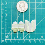 Large Mint Green Mixed Green Serpentine Serpentine, Set of 4 Dimensions