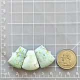 Large Faint Blue Petal Sand Hill Turquoise, Set of 3 Dimensions