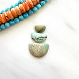 Small Faint Green Half Moon Crescent Lake Variscite, Set of 3 Background