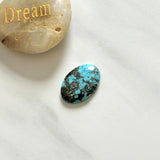 Large Sky Blue Oval Ithaca Peak Turquoise Background