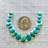 Small Sea Green Mixed Lone Mountain Turquoise, Set of 17 Dimensions