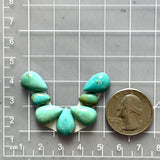 Small Sky Blue Teardrop Kingman Turquoise, Set of 7 Dimensions