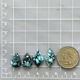 Small Sky Blue Mixed Yungai Turquoise, Set of 4 Dimensions