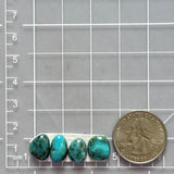 Small Ocean Blue Mixed Kingman Turquoise, Set of 4 Dimensions