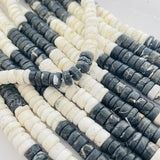 Mixed White Buffalo Dolomite Heishi Beads