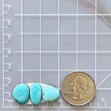 Small Sky Blue Freeform Pilot Mountain Turquoise, Set of 3 Dimensions