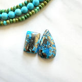 Large Sky Blue Mixed Ithaca Peak Turquoise, Set of 2 Background