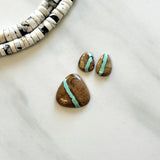 Small Sky Blue Teardrop Royston Turquoise, Set of 3 Background