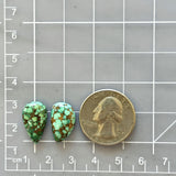 Small Mint Green Teardrop Namtso Lake Turquoise, Set of 2 Dimensions