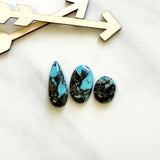 Medium Sky Blue Mixed Blue Moon Turquoise, Set of 3 Background