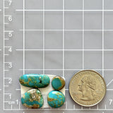 Small Ocean Blue Freeform Royston Turquoise, Set of 4 Dimensions