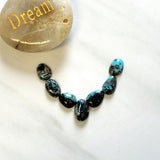 Small Ocean Blue Oval Blue Moon Turquoise, Set of 7 Background