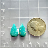 Small Sky Blue Teardrop Royston Turquoise, Set of 2 Dimensions