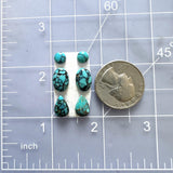 Small Ocean Blue Mixed Yungai Turquoise, Set of 6 Dimensions