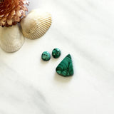 Small Deep Green Mixed Malachite Copper Mineral, Set of 3 Background
