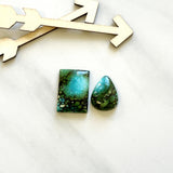 Large Bamboo Green Mixed Bamboo Mountain Turquoise, Set of 2 Background