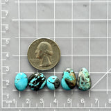 Small Sky Blue Mixed Blue Moon Turquoise, Set of 5 Dimensions