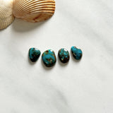 Small Ocean Blue Freeform Fox Turquoise, Set of 4 Background
