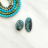 Large Ocean Blue Oval Yungai Turquoise, Set of 2 Background