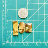 Large Earth Brown Mixed Golden Birch Turquoise, Set of 3 Dimensions