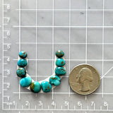 Small Sky Blue Oval Lone Mountain Turquoise, Set of 10 Dimensions