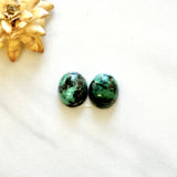 Small Sea Green Oval Crescent Lake Variscite, Set of 2 Background
