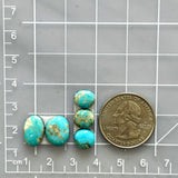 Small Sky Blue Mixed Number 8 Turquoise, Set of 5 Dimensions