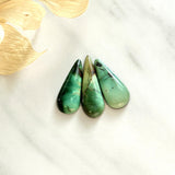 Small Sea Green Teardrop Crescent Lake Variscite, Set of 3 Background