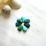 Small Mixed Teardrop Mixed Turquoise, Set of 7 Background