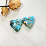 Large Sky Blue Heart Ithaca Peak Turquoise, Set of 2 Background