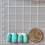 Medium Sky Blue Mixed Kingman Turquoise, Set of 4 Dimensions