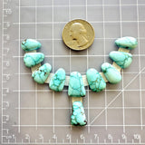 Small Sky Blue Mixed Sonora Turquoise, Set of 10 Dimensions
