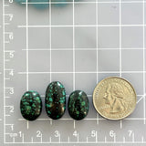 Medium Ocean Blue Oval Bamboo Mountain Turquoise, Set of 3 Dimensions