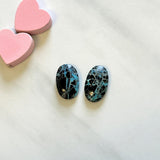 Medium Ocean Blue Oval Blue Moon Turquoise, Set of 2 Background