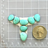 Small Sky Blue Mixed Kingman Turquoise, Set of 7 Dimensions