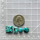 Small Sky Blue Mixed Yungai Turquoise, Set of 4 Dimensions