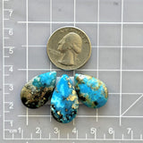 Medium Ocean Blue Teardrop Ithaca Peak Turquoise, Set of 3 Dimensions