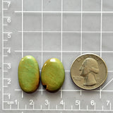 Medium Mint Green Oval Crescent Lake Variscite, Set of 2 Dimensions