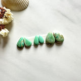 Small Lime Green Teardrop Crescent Lake Variscite, Set of 6 Background