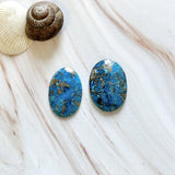 Large Ocean Blue Oval Ithaca Peak Turquoise, Set of 2 Background