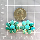 Small Sky Blue Mixed Kingman Turquoise, Set of 16 Dimensions