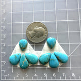 Medium Sky Blue Teardrop Sleeping Beauty Turquoise, Set of 8 Dimensions